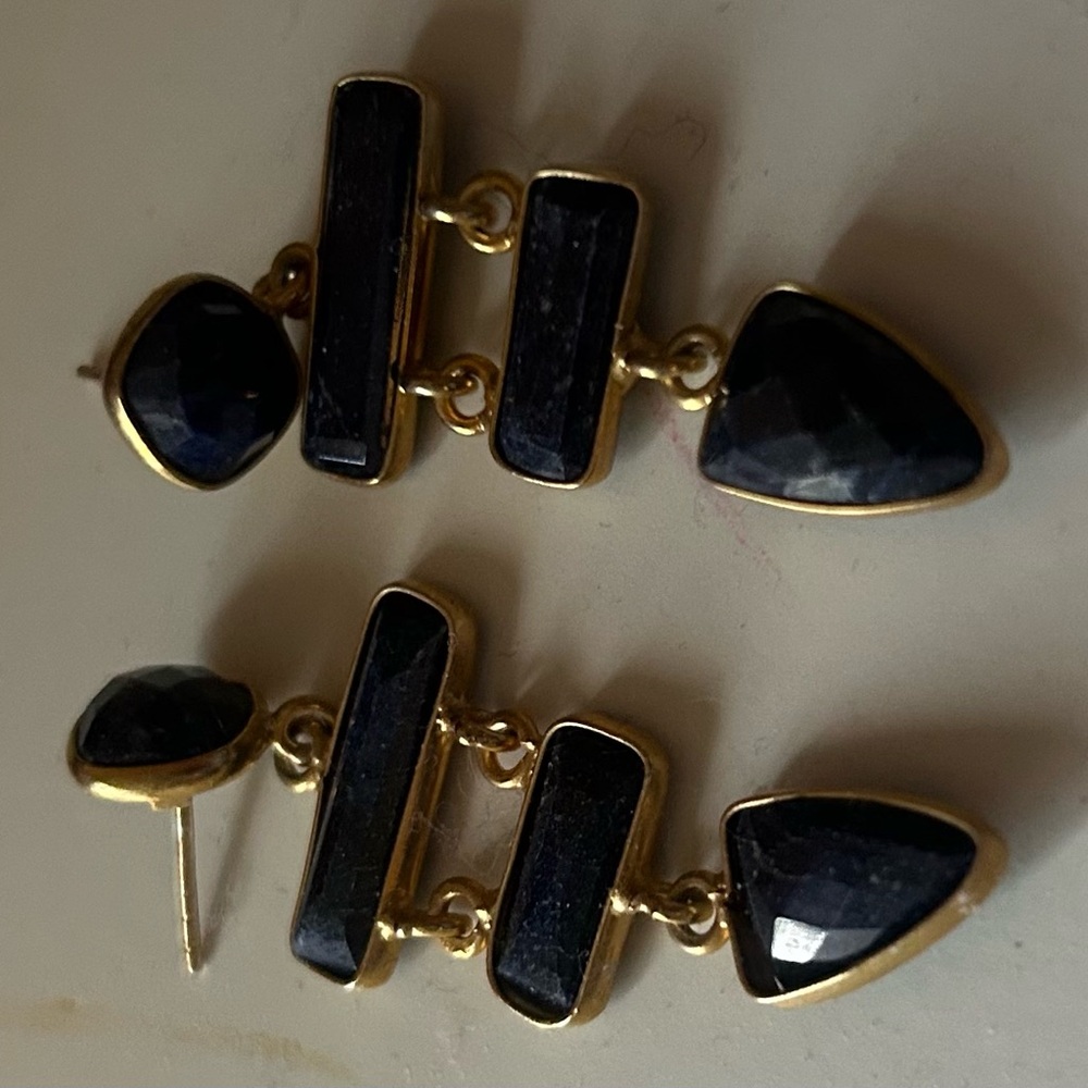 Navy dangle earrings